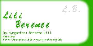 lili berente business card